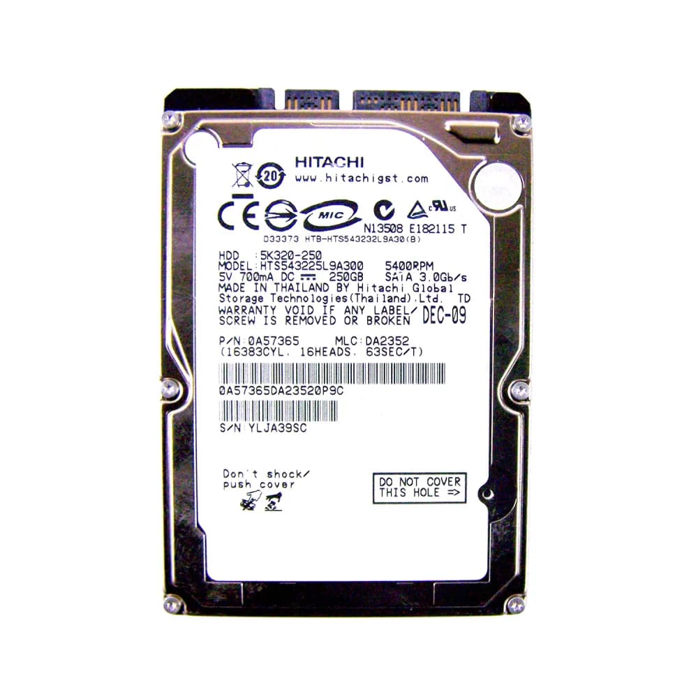 0A57365 - Hitachi 250GB 5400RPM SATA 3Gb/s 2.5-in Hard Drive