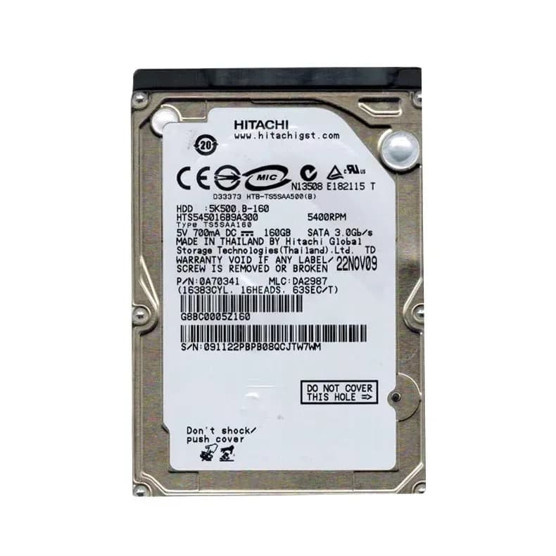 0A70341 - Hitachi Travelstar 5K500.B 160GB 5.4K SATA 3Gb/s 2.5" HDD