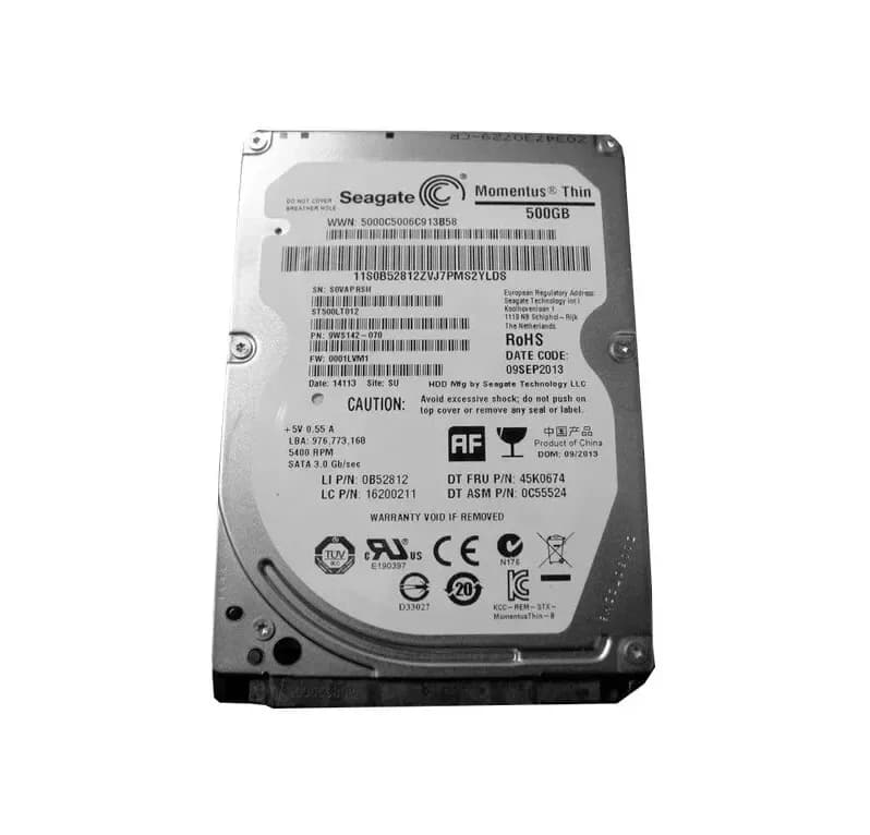 0C55524 - Lenovo 500GB 5400RPM SATA 3Gb/s 2.5-in Hard Drive