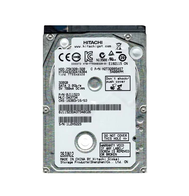 0J11523 - HGST 320GB 5400RPM SATA 3Gb/s 2.5-in Hard Drive