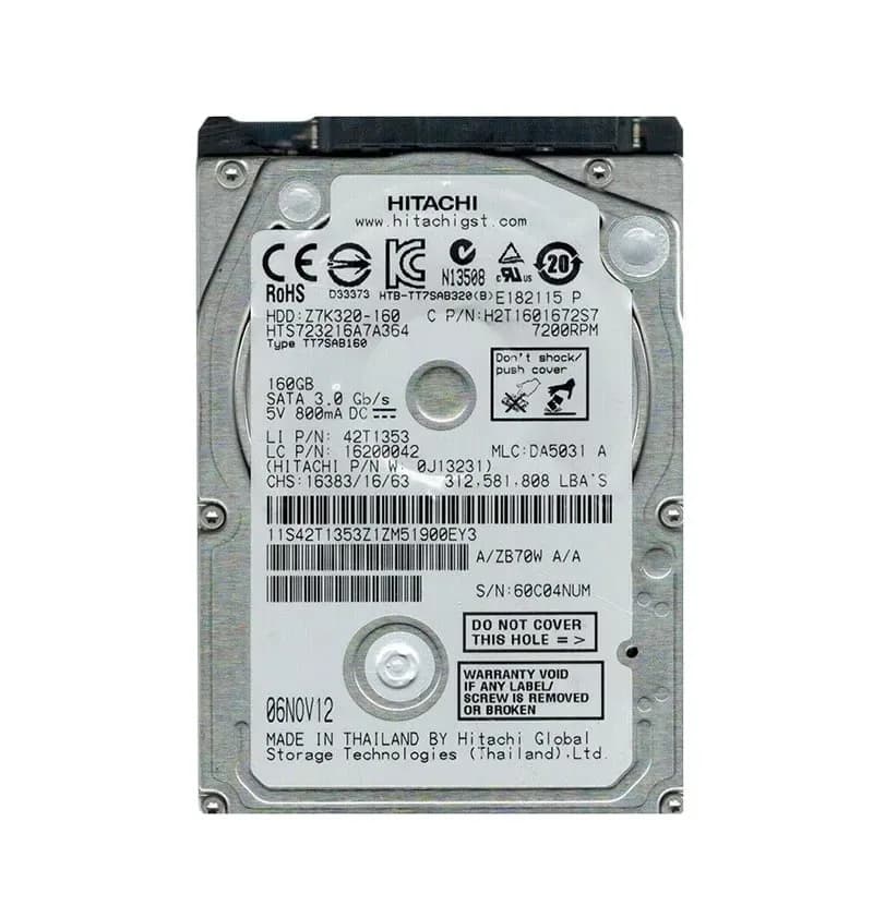 0J13231 - HGST 160GB 7200RPM SATA 3Gb/s 2.5-in Hard Drive