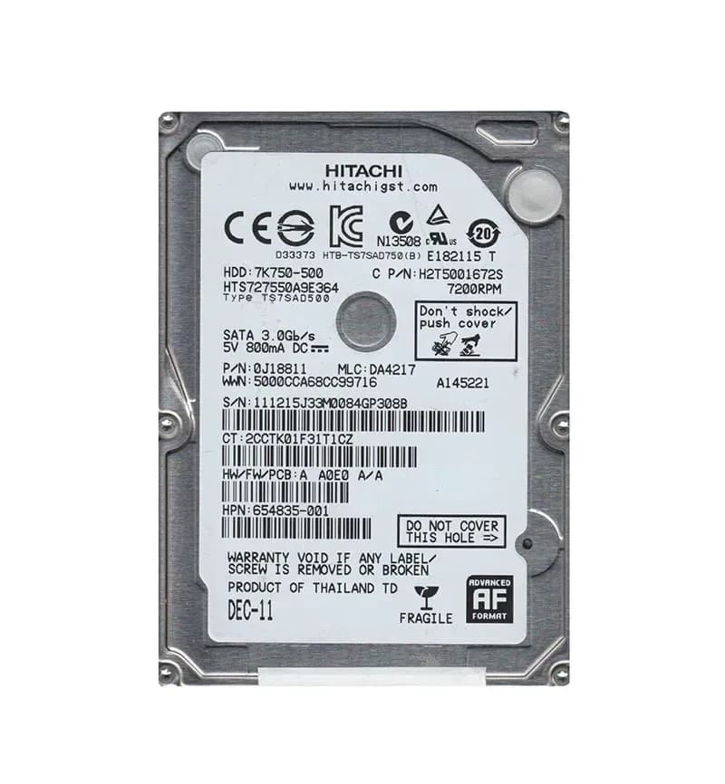0J18811 - HGST 500GB 7200RPM SATA 3Gb/s 2.5-in Hard Drive