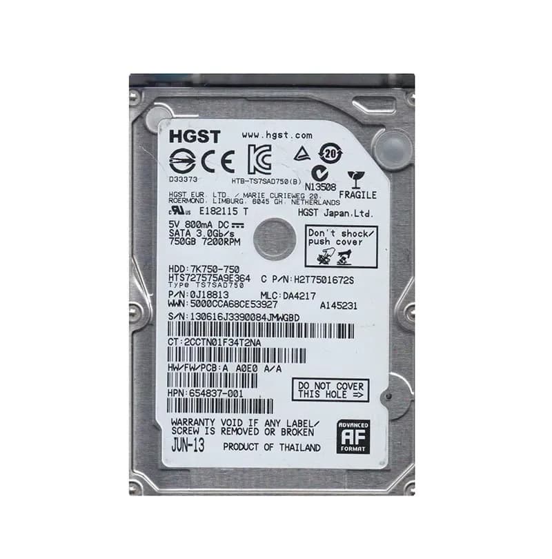 0J18813 - HGST Travelstar 7K750 750GB 7.2K SATA 3Gb/s (512e) 2.5" HDD