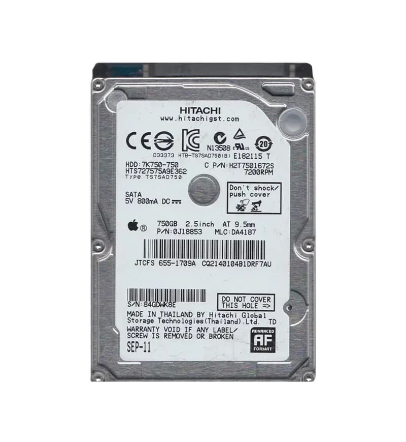 0J18853 - HGST Travelstar 7K750 750GB 7.2K SATA 3Gb/s (512e) 2.5" HDD
