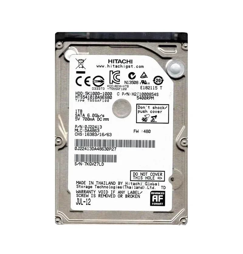 0J22413 - HGST 1TB 5400RPM SATA 6Gb/s 2.5-in Hard Drive