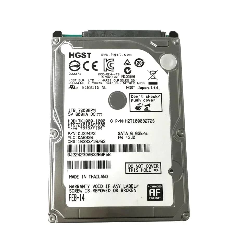 0J22423 - HGST 1TB 7200RPM SATA 6Gb/s 2.5-in Hard Drive