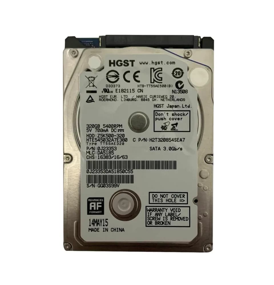0J23353 - HGST 320GB 5400RPM SATA 3Gb/s 2.5-in Hard Drive