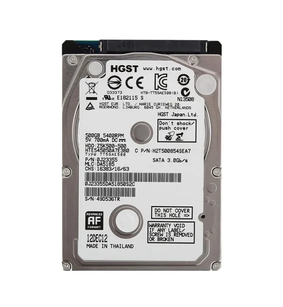 0J23355 - HGST 500GB 5400RPM SATA 3Gb/s 2.5-in Hard Drive