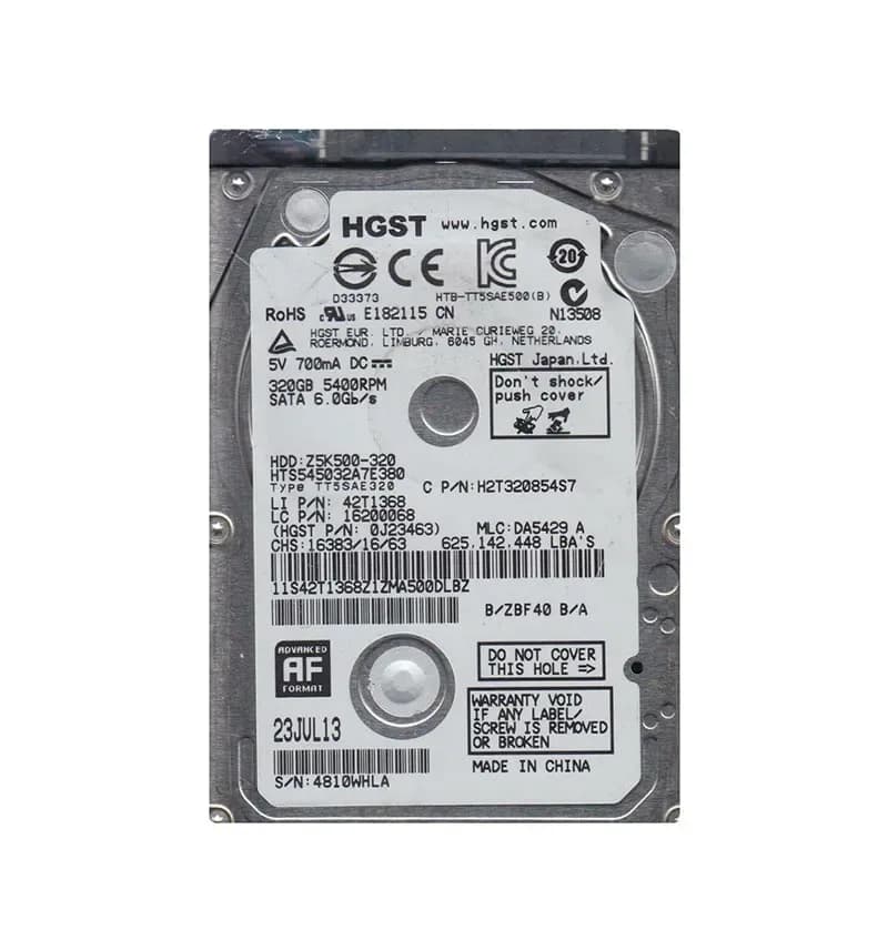 0J23463 - HGST 320GB 5400RPM SATA 3Gb/s 2.5-in Hard Drive