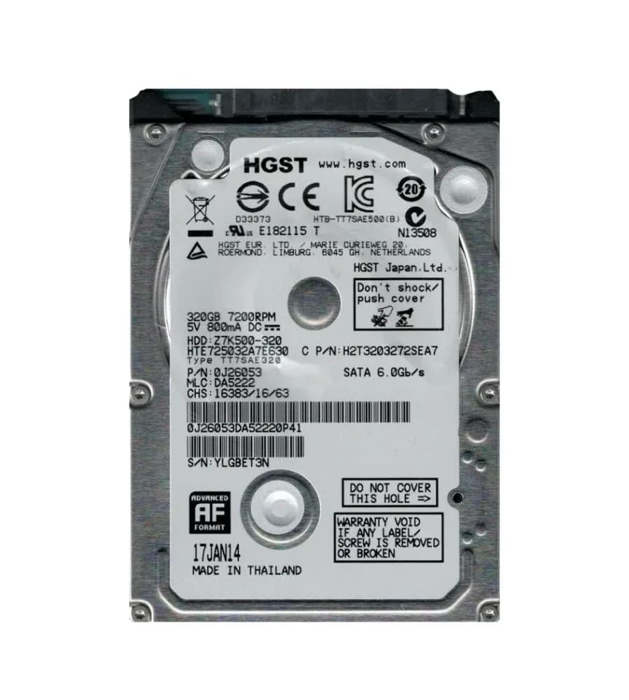 0J26053 - HGST 320GB 7200RPM SATA 6Gb/s 2.5-in Hard Drive