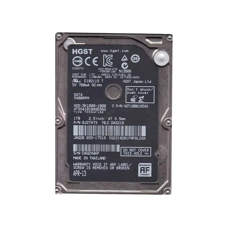 0J27473 - HGST 1TB 5400RPM SATA 6Gb/s 2.5-in Hard Drive