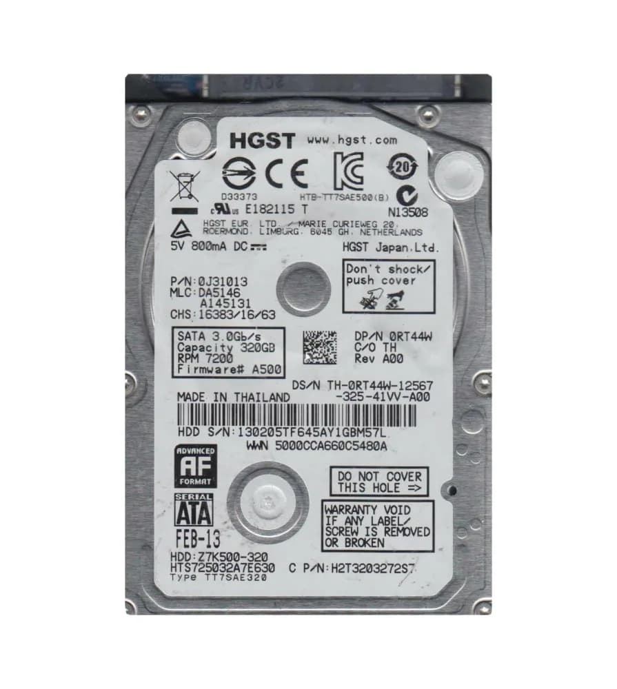 0J31013 - HGST 320GB 7200RPM SATA 6Gb/s 2.5-in Hard Drive