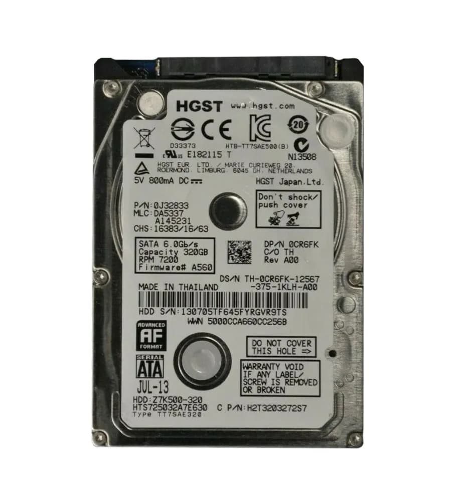 0J32833 - HGST 320GB 7200RPM SATA 6Gb/s 2.5-in Hard Drive