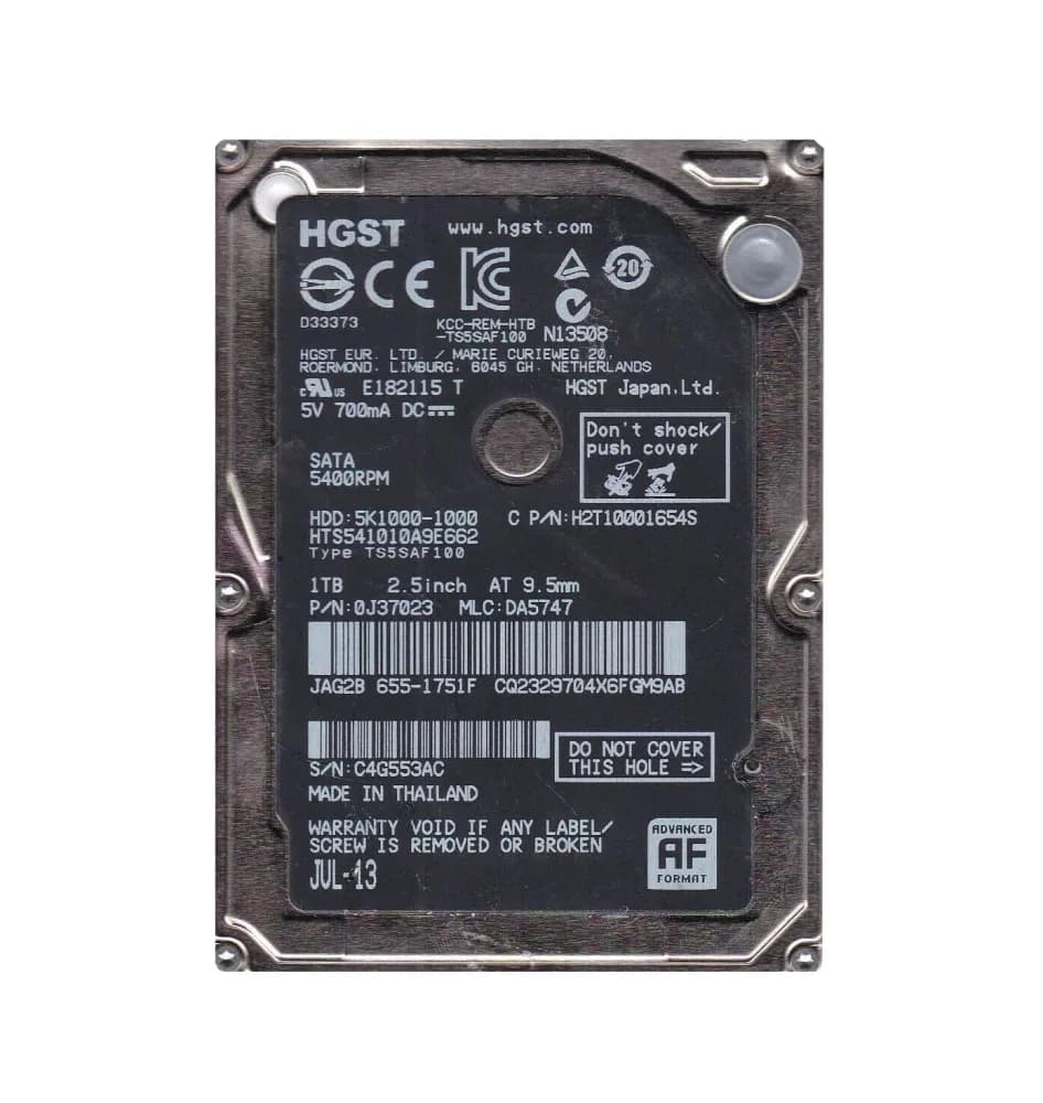 0J37023 - HGST 1TB 5400RPM SATA 6Gb/s 2.5-in Hard Drive