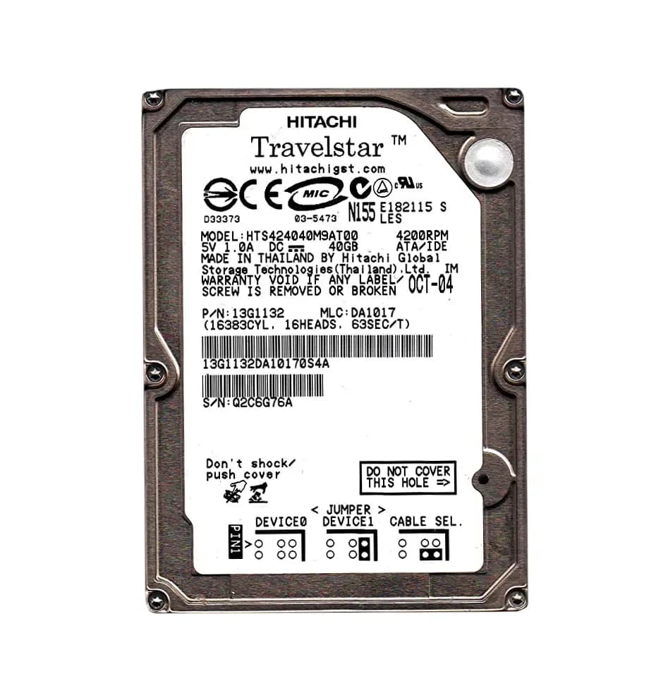 13G1132 - Hitachi 40GB 4200RPM ATA/100 2.5-inch Hard Drive