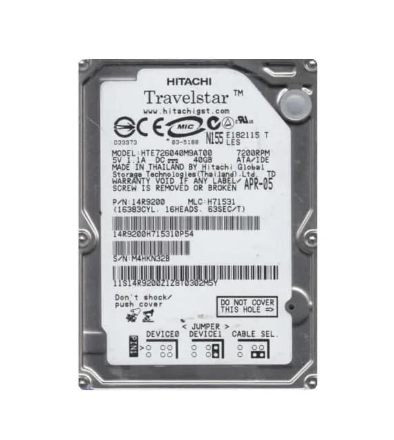 14R9200 - Hitachi 40GB 7200RPM ATA/100 2.5-inch Hard Drive