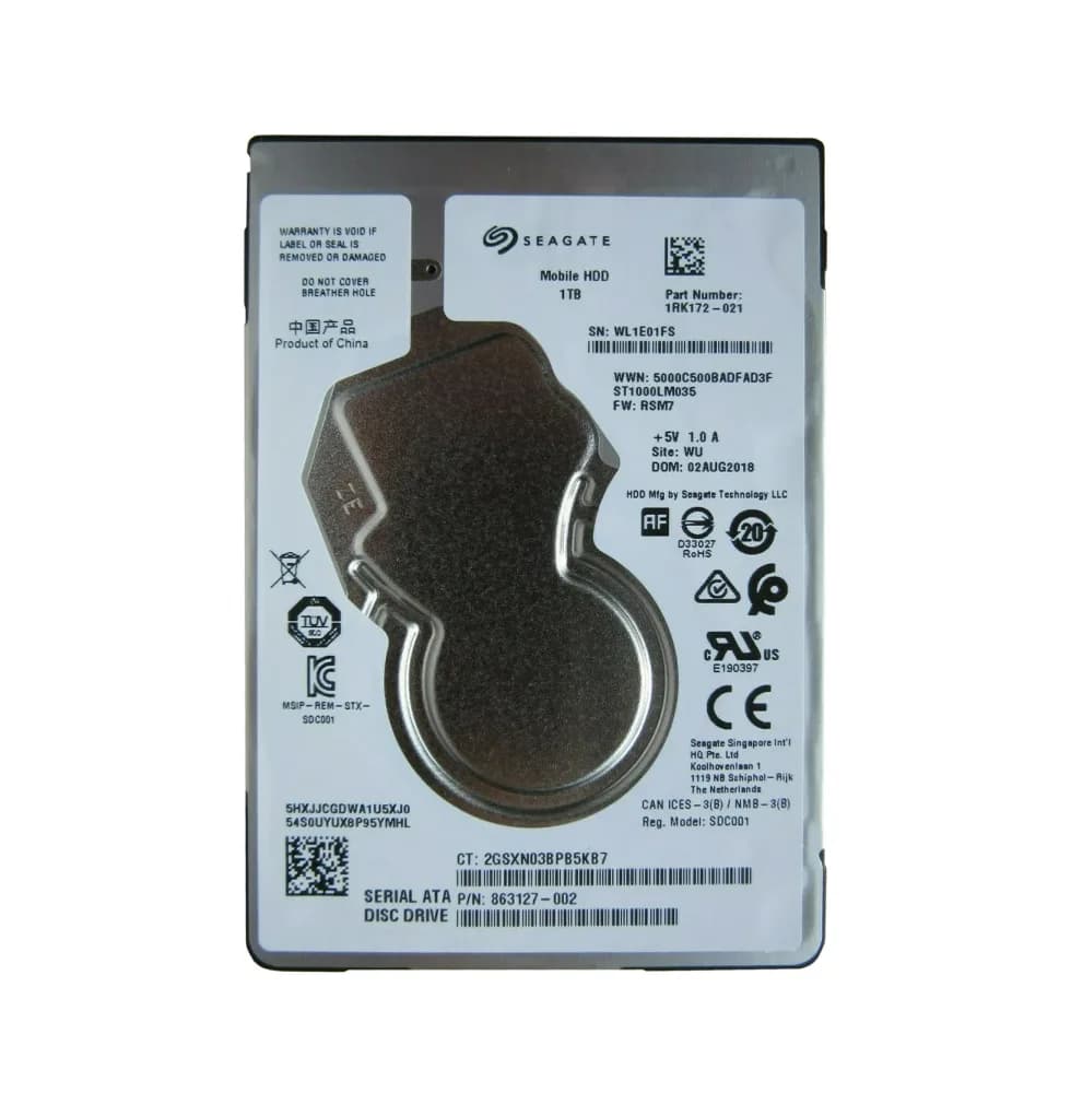 1RK172-021 - Seagate 1TB 5400RPM SATA 6Gb/s 2.5-in Hard Drive