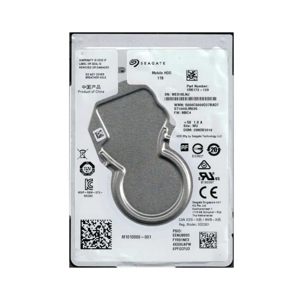 1RK172-120 - Seagate 1TB 5400RPM SATA 6Gb/s 2.5-in Hard Drive
