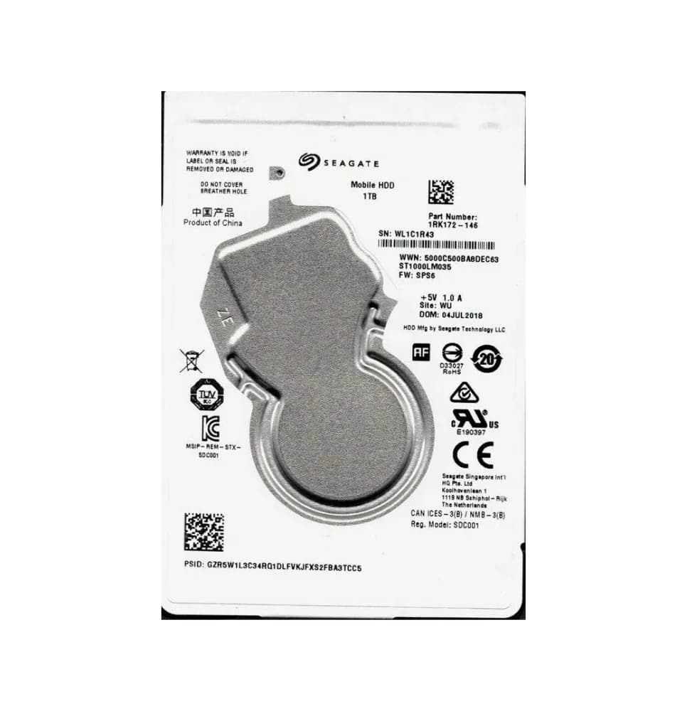 1RK172-146 - Seagate 1TB 5400RPM SATA 6Gb/s 2.5-in Hard Drive