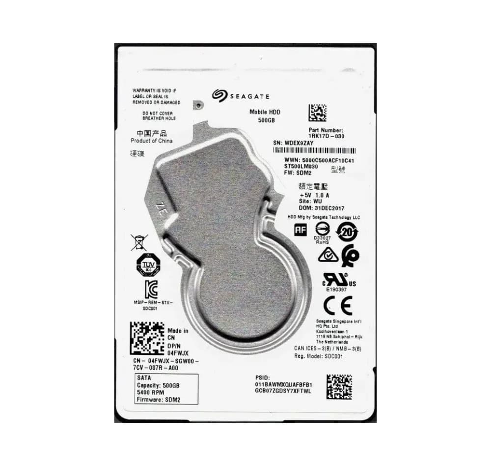 1RK17D-030 - Seagate 500GB 5400RPM SATA 6Gb/s 2.5-in Hard Drive