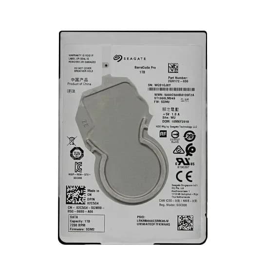 2C5G4 - Dell 1TB 7200RPM SATA 6Gb/s 2.5-in Hard Drive