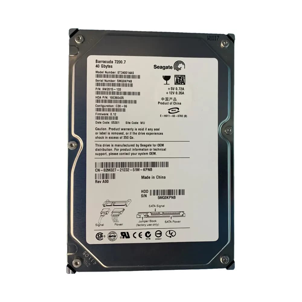 2M327 - Dell 40GB 7200RPM SATA 1.5Gb/s 3.5-in Hard Drive