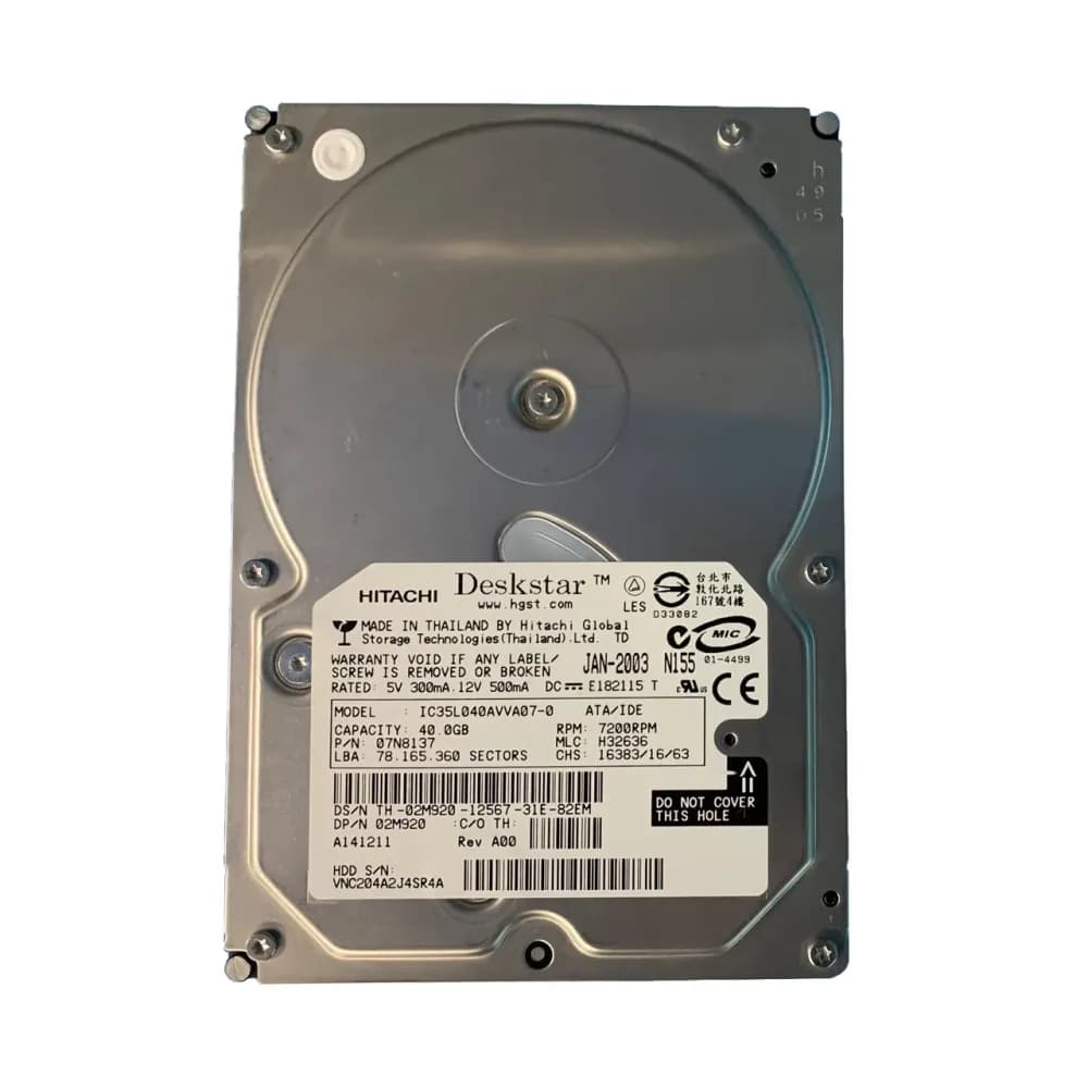 2M920 - Dell 40GB 7200RPM ATA/100 3.5-inch Hard Drive