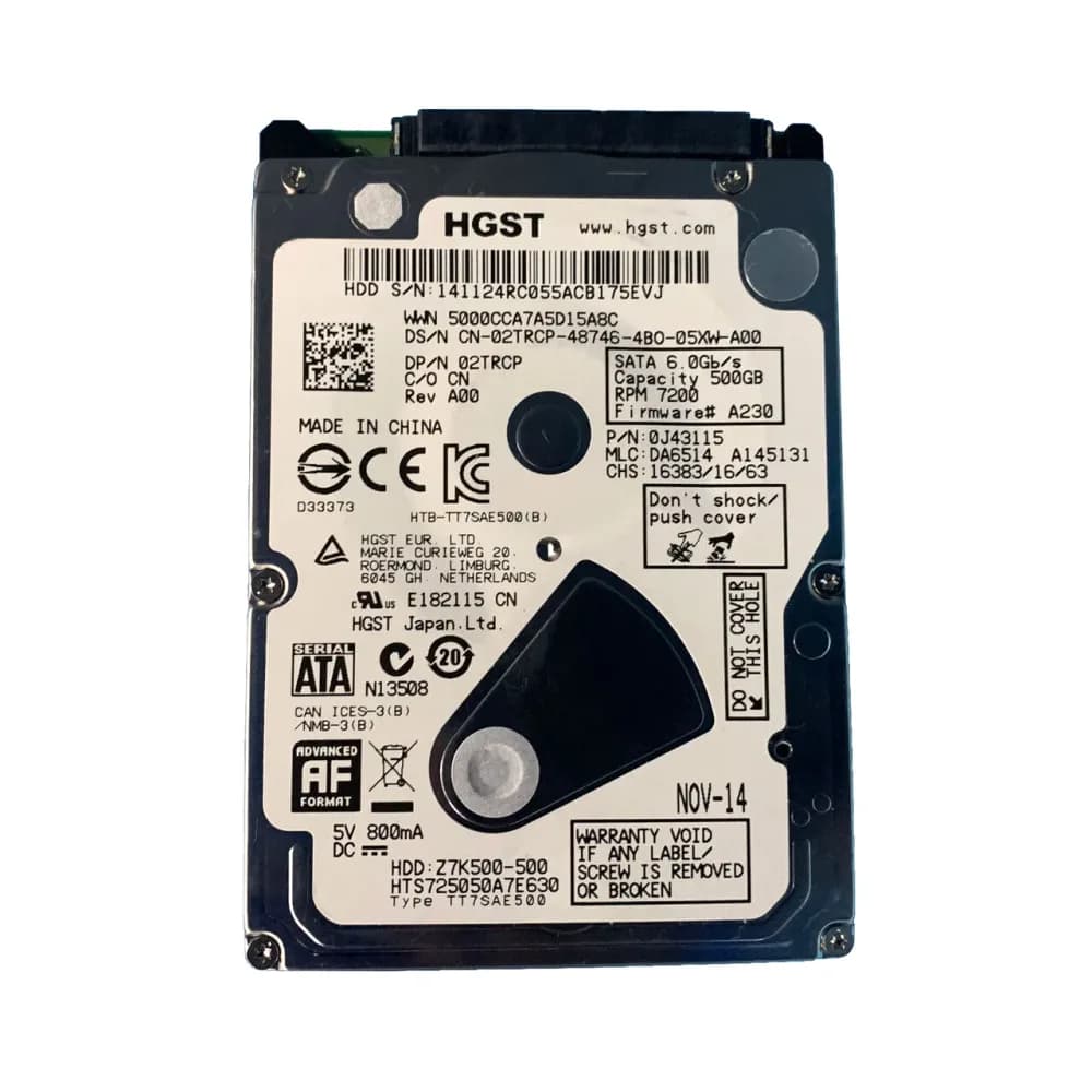 2TRCP - Dell 500GB 7200RPM SATA 3Gb/s 2.5-in Hard Drive