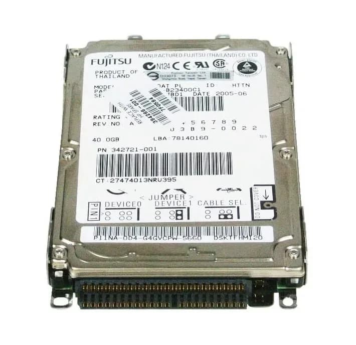394266-001 - HP 40GB 4200RPM IDE Ultra ATA/100 (ATA-6) 2MB 2.5" HDD