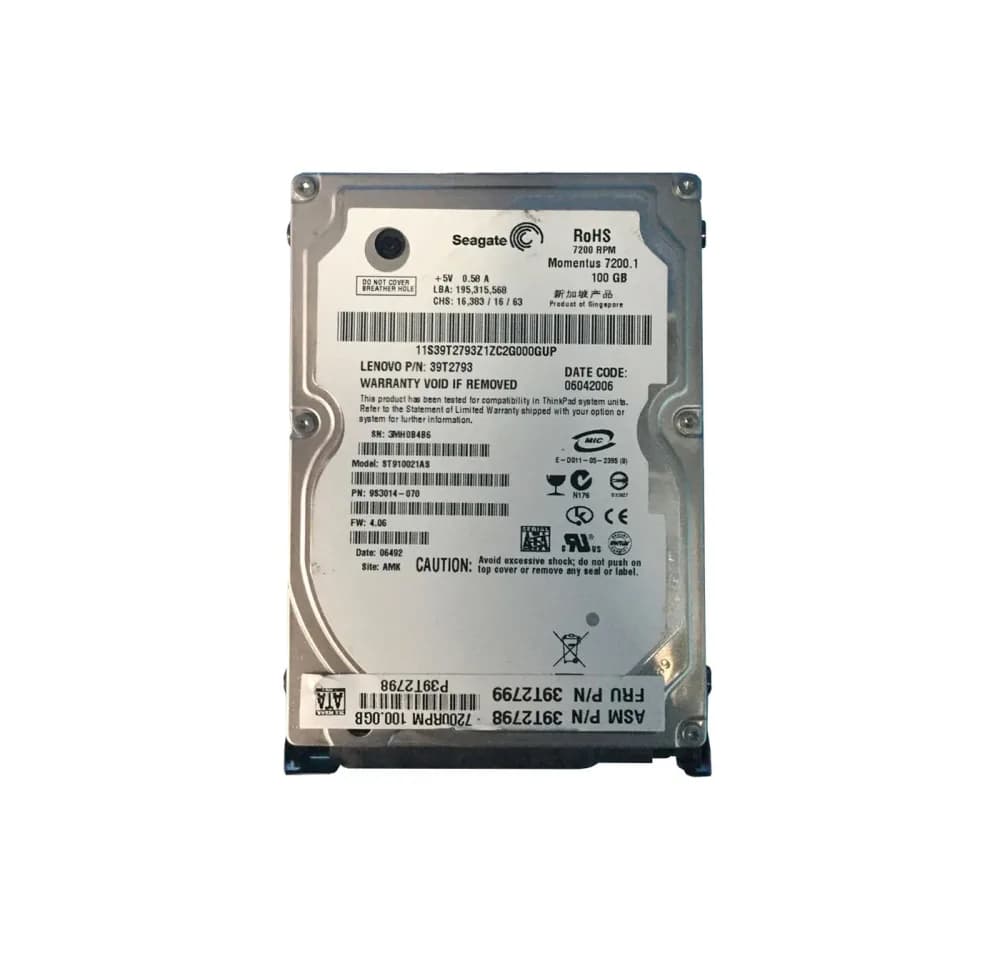 39T2798 - IBM 100GB 7200RPM SATA 1.5Gb/s 2.5-in Hard Drive