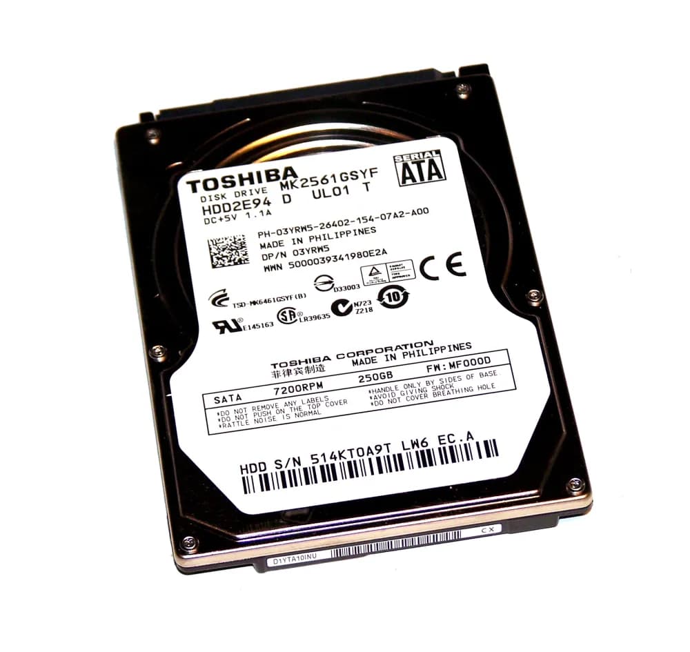 3YRW5 - Dell 250GB 7200RPM SATA 3Gb/s 2.5-in Hard Drive