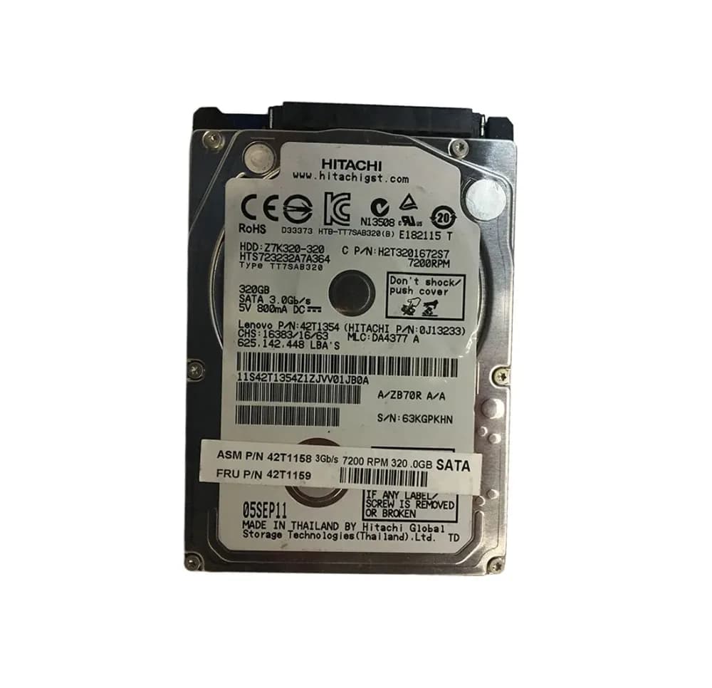 42T1159 - IBM 320GB 7200RPM SATA 3Gb/s 2.5-in Hard Drive