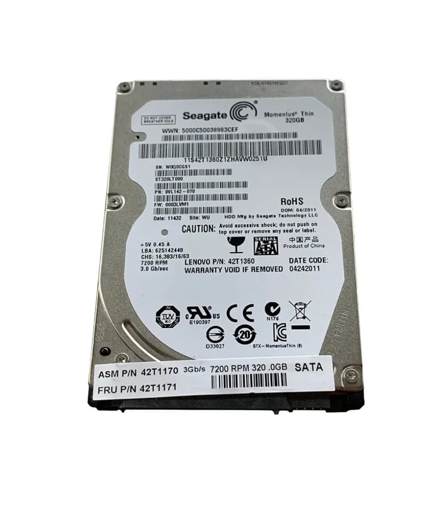 42T1171 - Lenovo 320GB 7200RPM SATA 3Gb/s 2.5-in Hard Drive