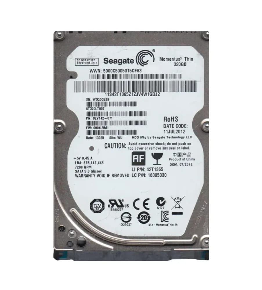 42T1365 - Lenovo 320GB 7200RPM SATA 3Gb/s 2.5-in Hard Drive