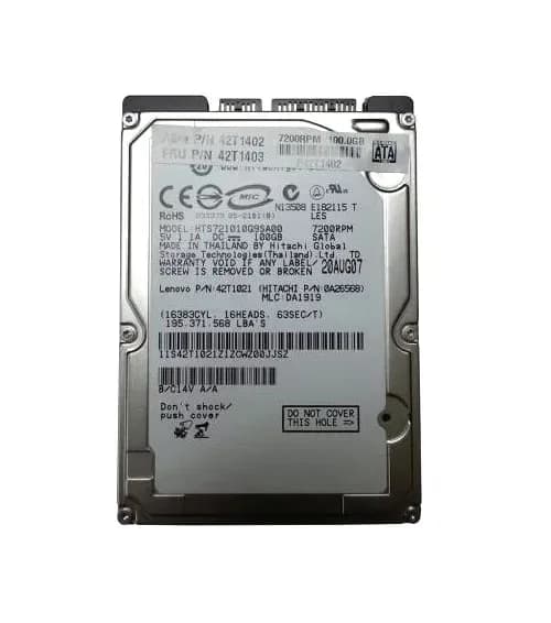 42T1402 - IBM 100GB 7200RPM SATA 1.5Gb/s 2.5-in Hard Drive