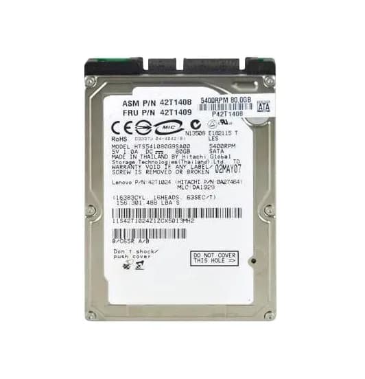 42T1409 - IBM 80GB 5400RPM SATA 1.5Gb/s 2.5-in Hard Drive