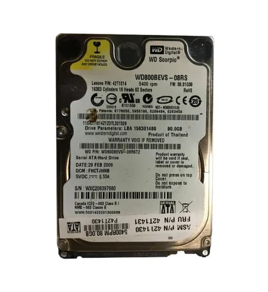 42T1430 - IBM 80GB 5400RPM SATA 1.5Gb/s 2.5-in Hard Drive