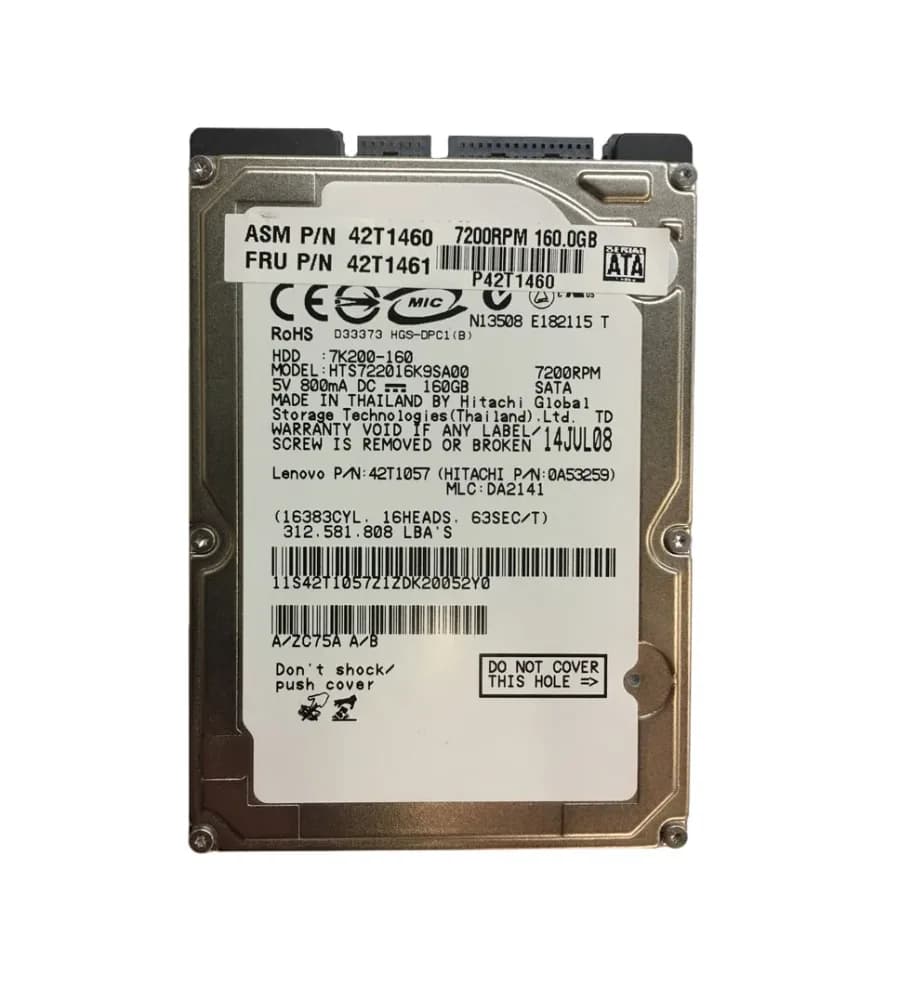 42T1461 - Lenovo 160GB SATA 1.5Gb/s 16MB Cache 2.5-Inch Hard Drive
