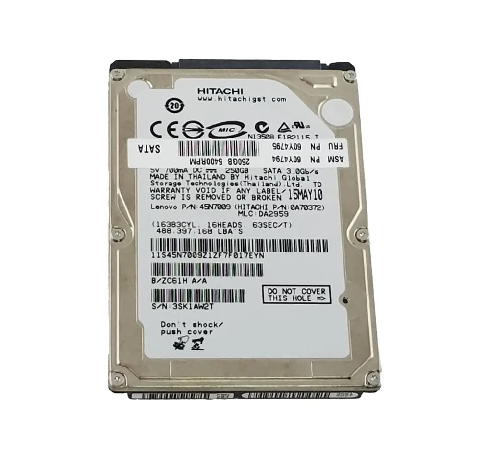 45N7009 - Lenovo 250GB 5400RPM SATA 3Gb/s 2.5-in Hard Drive