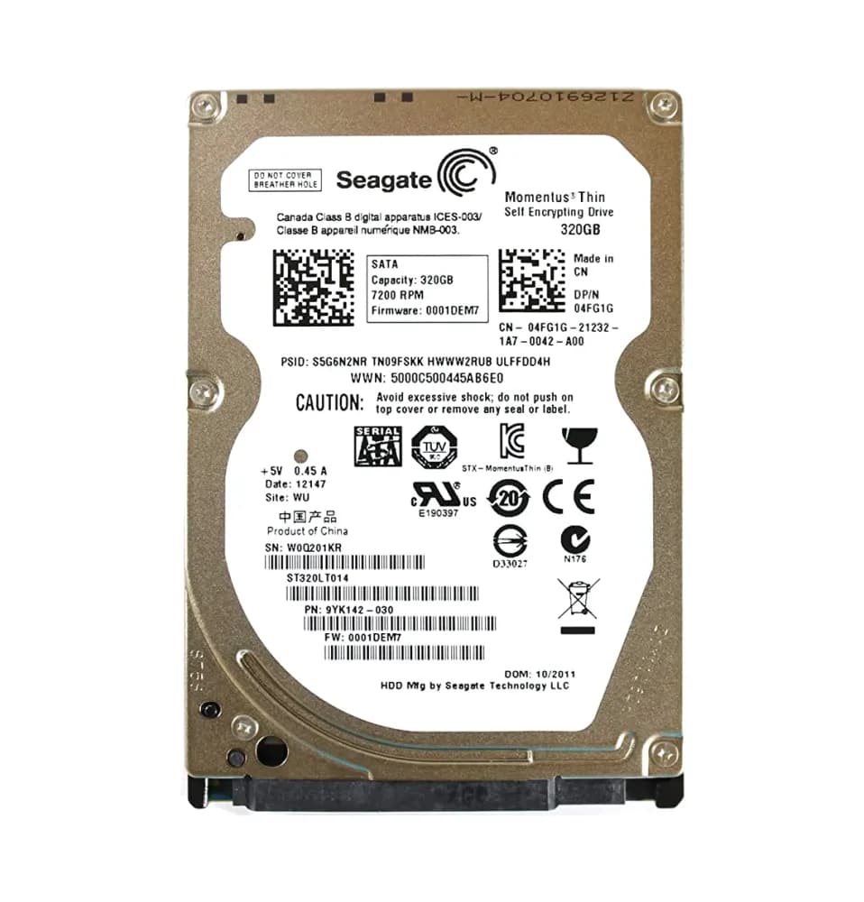 4FG1G - Dell 320GB 7200RPM SATA 3Gb/s 2.5-in Hard Drive