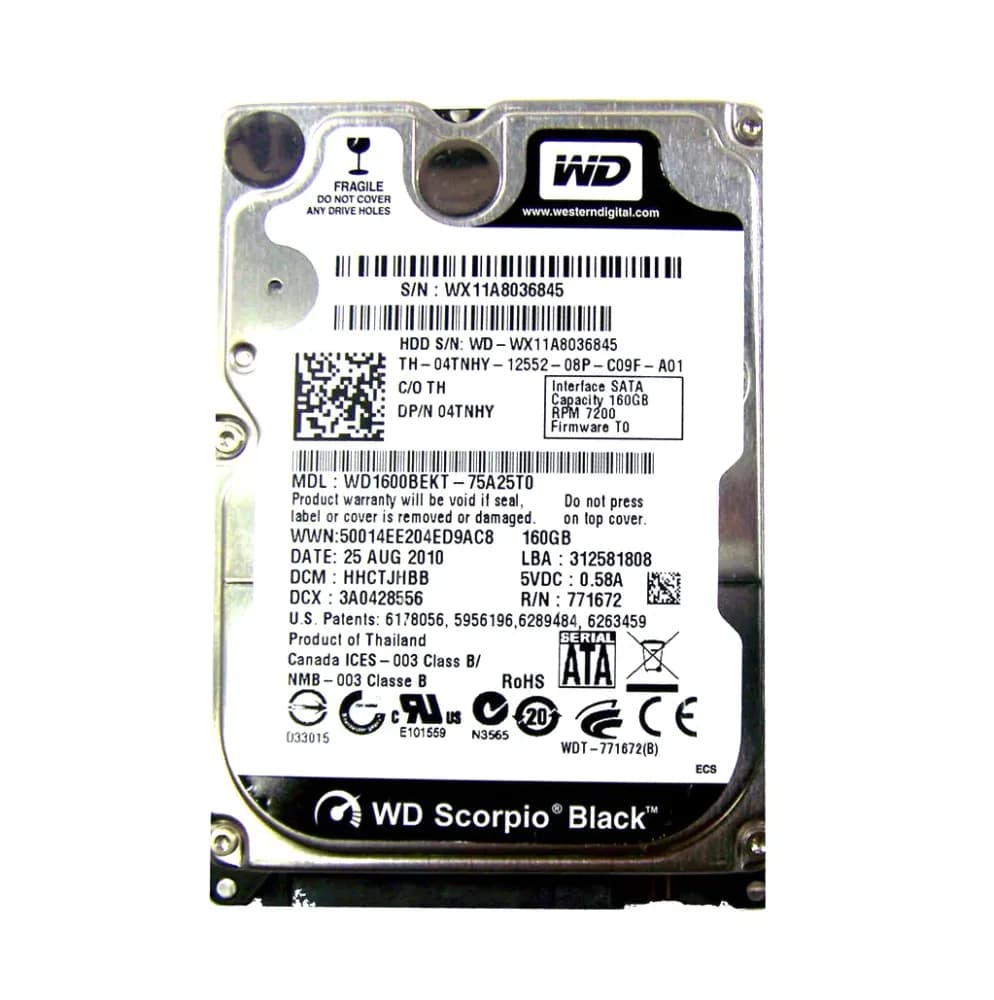 4TNHY - Dell 160GB 7200RPM SATA 3Gb/s 2.5-in Hard Drive