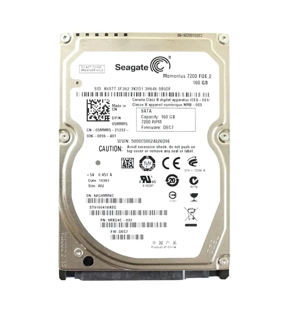 5MMR5 - Dell 160GB 7200RPM SATA 3Gb/s 2.5-in Hard Drive