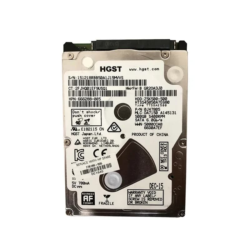 666288-005 - HP 500GB 5400RPM SATA 6Gb/s 2.5-in Hard Drive