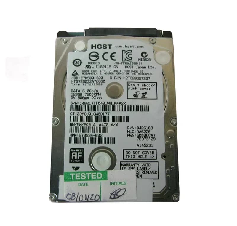 678934-002 - HP 320GB 7200RPM SATA 6Gb/s 2.5-in Hard Drive
