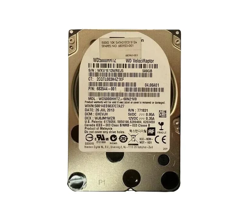 683923-001 - HP 500GB 10000RPM SATA 6Gb/s 2.5-in Hard Drive