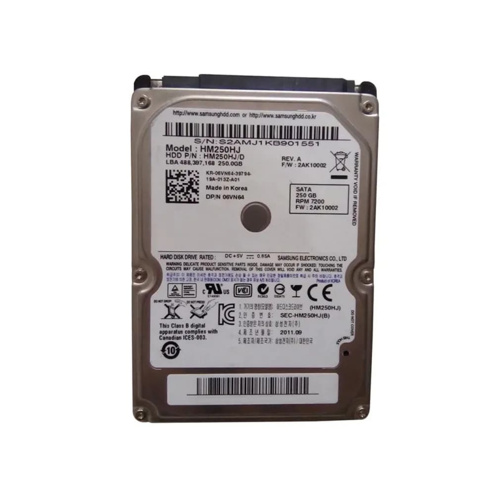 6VN64 - Dell 250GB 7200RPM SATA 3Gb/s 2.5-in Hard Drive