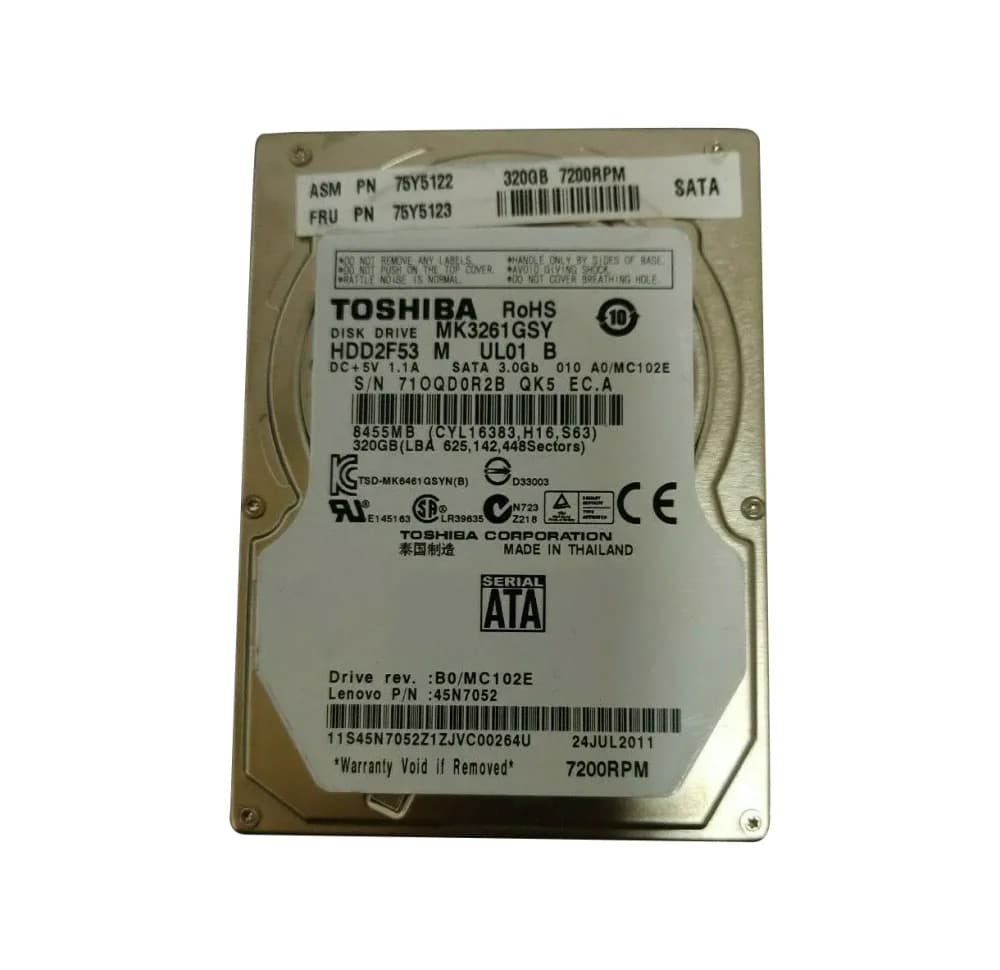 75Y5123 - Lenovo 320GB 7200RPM SATA 3Gb/s 2.5-in Hard Drive
