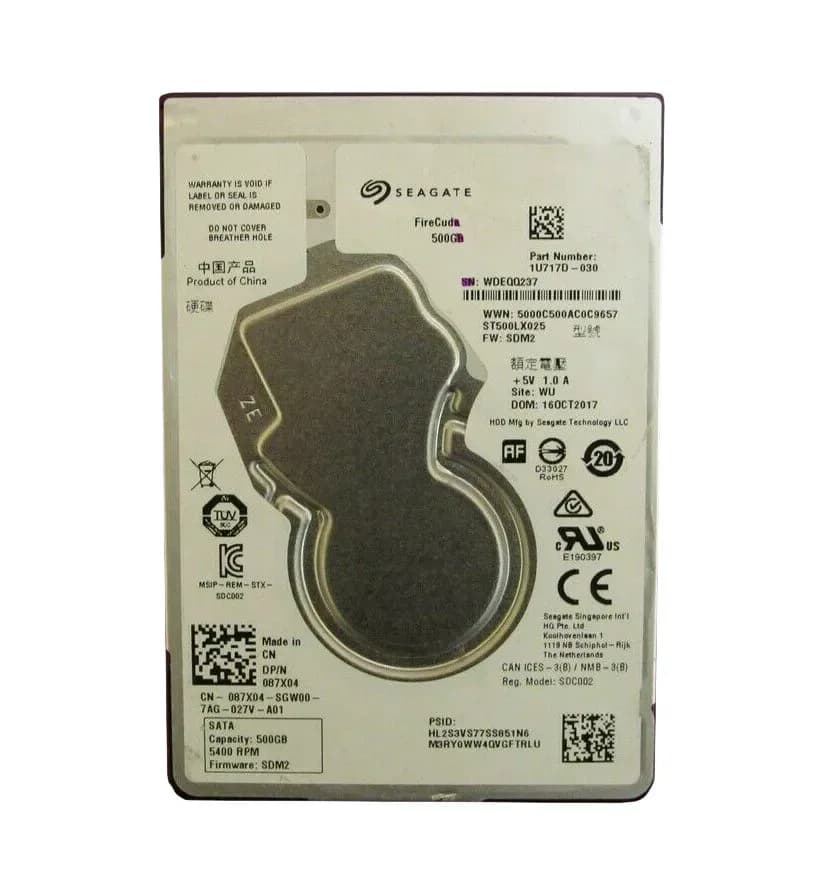87X04 - Dell 500GB 5400RPM SATA 3Gb/s 2.5-in Hard Drive