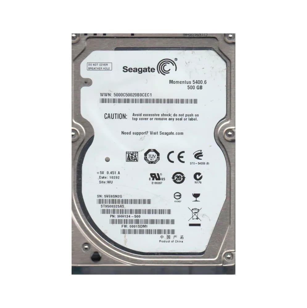 9HH134-500 - Seagate 500GB 5400RPM SATA 3Gb/s 2.5-in Hard Drive