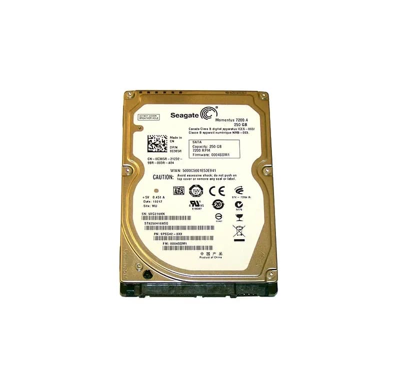 C385R - Dell 250GB 7200RPM SATA 3Gb/s 2.5-in Hard Drive